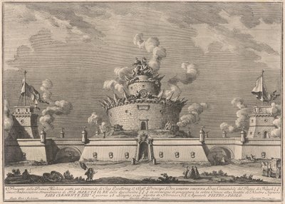 La Prima Macchina pour la Chinea de 1759 : Une forteresse - after Giuseppe Palazzi Giuseppe Vasi after Paolo Posi
