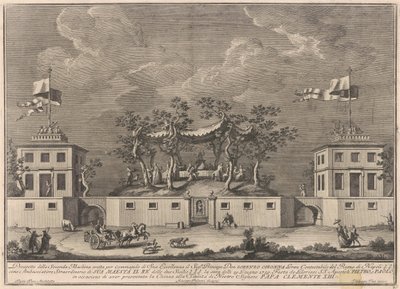 La seconde machine pour la Chinea de 1759 : Une "Deliziosa" avec un Bacchanal - after Giuseppe Palazzi Giuseppe Vasi after Paolo Posi