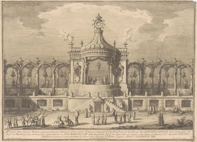 La seconde machine pour la Chinea de 1760 : Un pavillon de chinoiserie - after Giuseppe Palazzi Giuseppe Vasi after Paolo Posi