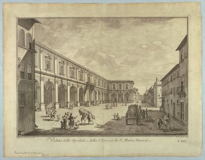 Vue de Florence, planche de "Scelta di XXIV Vedute delle principali contrade, piazze, chiese, e palazzi della Città di Firenze" - after Giuseppe Zocchi