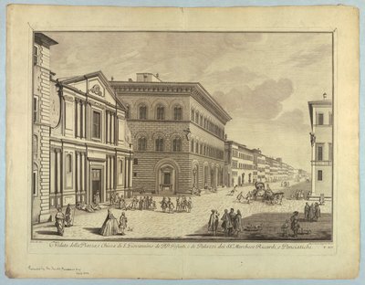 Vue de Florence, planche de "Scelta di XXIV Vedute delle principali contrade, piazze, chiese, e palazzi della Città di Firenze" - after Giuseppe Zocchi