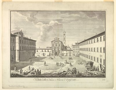Vue de Florence, Planche de "Scelta di XXIV Vedute delle principali contrade, piazze, chiese, e palazzi della Città di Firenze" - after Giuseppe Zocchi