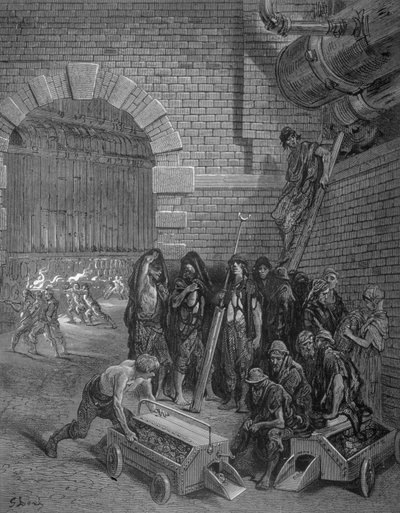 Lambeth Gasworks, de Londres, un pèlerinage, écrit par William Blanchard Jerrold, pub. 1872 - Gustave after Dore