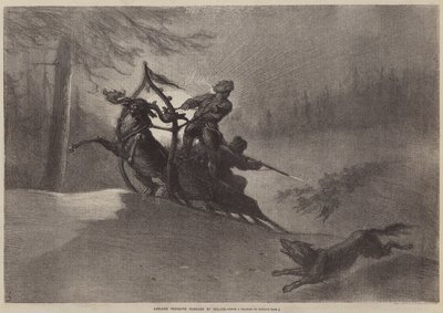 Paysans lapons poursuivis par des loups - Gustave after Dore