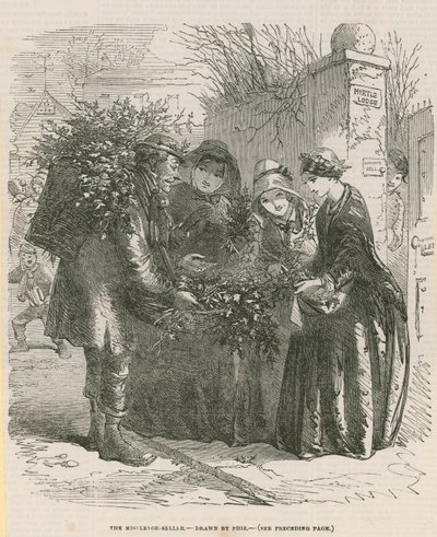 Le vendeur de gui (gravure) - after Hablot Knight Browne