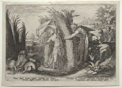 Pan poursuivant Syrinx - after Hendrick Goltzius