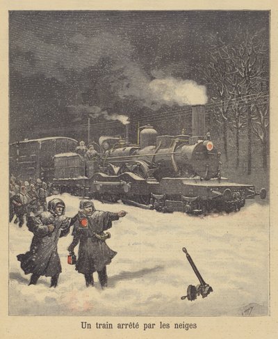 Un train arrêté par la neige - after Henri Meyer
