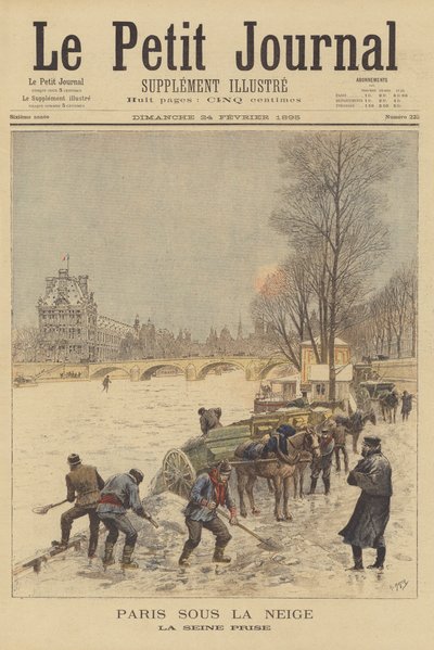 Paris sous la neige. La Seine gelée - after Henri Meyer