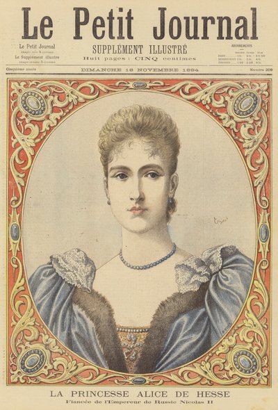 Princesse Alix de Hesse, fiancée du tsar Nicolas II de Russie - after Henri Meyer