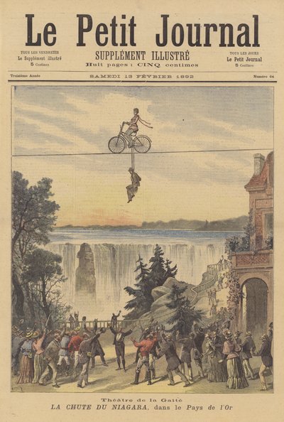 Recréation des chutes du Niagara dans une représentation de Le Pays d