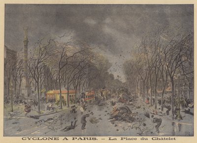 Dégâts de la tempête sur la place du Châtelet, Paris - after Henri Meyer