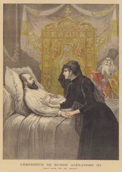 Tsar Alexandre III de Russie sur son lit de mort - after Henri Meyer