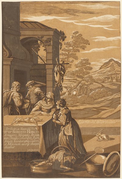 Le riche et Lazare (Panneau gauche) - after Jacopo Bassano John Baptist Jackson