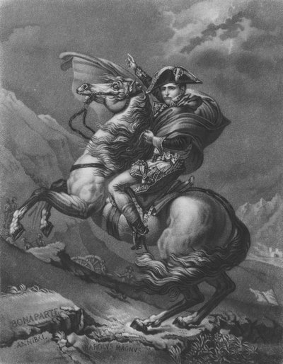 Napoléon Bonaparte traversant les Alpes - after Jacques Louis David