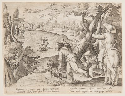 Chasse aux oiseaux - after Jan van der Straet, called Stradanus