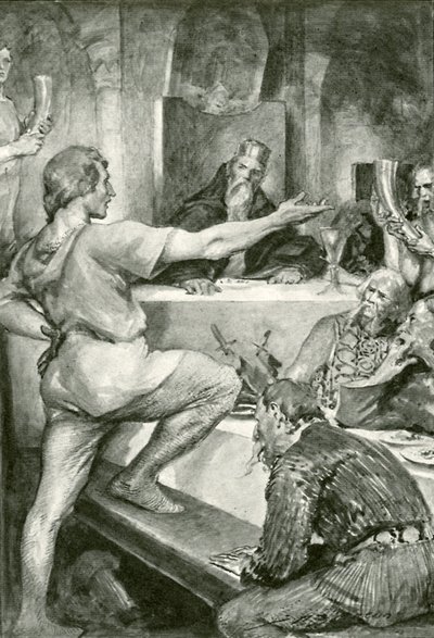 Beowulf répond fièrement à Hunferth - after John Henry Frederick Bacon