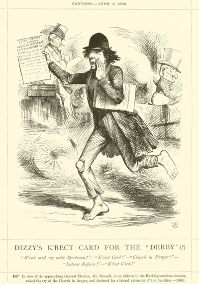 La carte de visite de Dizzy pour le Derby - after John Tenniel