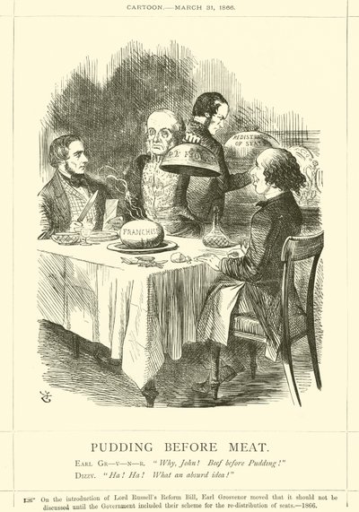 Le pudding avant la viande - after John Tenniel