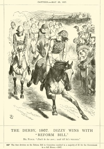 Le Derby, 1867, Dizzy gagne avec le projet de loi de réforme - after John Tenniel