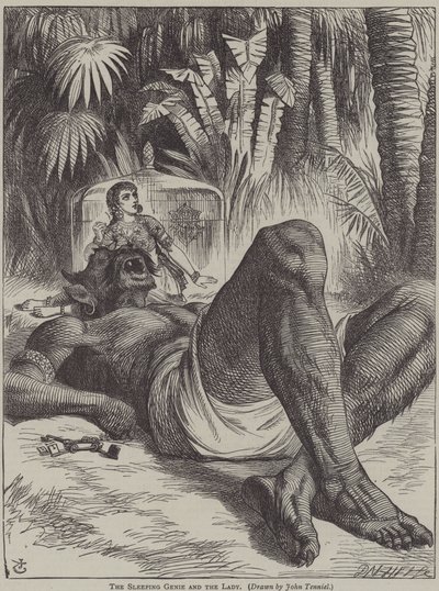Le génie endormi et la dame - after John Tenniel