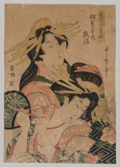 Portrait en buste de deux courtisanes - after Kitagawa Utamaro