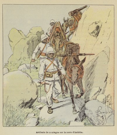 Artillerie de montagne sur la route d