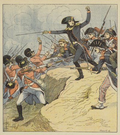 Bonaparte blessé à Toulon - after Louis Charles Bombled