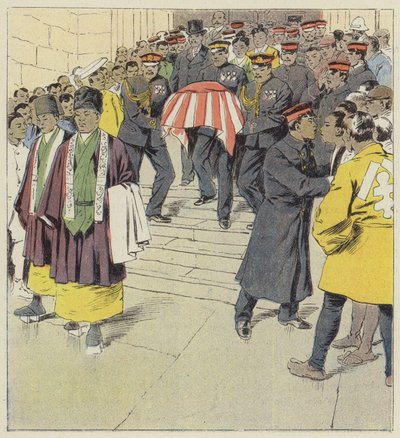 Cérémonie militaire religieuse à Tokyo - after Louis Charles Bombled