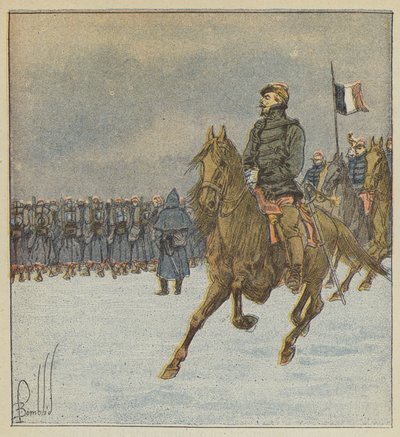 Chanzy et son état-major parcourent la ligne de bataille, avant le combat du 8 décembre - after Louis Charles Bombled