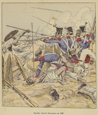 Combat devant Tamatave en 1829 - after Louis Charles Bombled