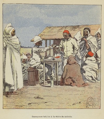 Convoyeurs kabyles à la visite du médecin - after Louis Charles Bombled