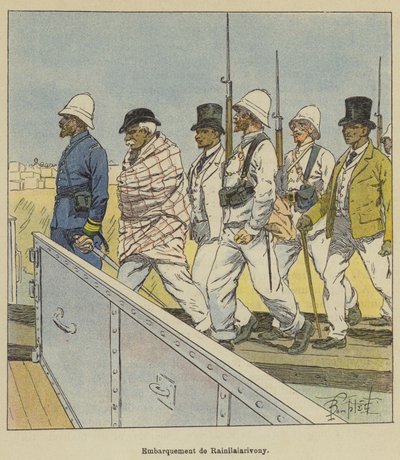 Embarquement de Rainilaiarivony - after Louis Charles Bombled