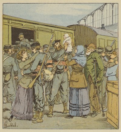 Embarquement des francs-tireurs de Paris - after Louis Charles Bombled