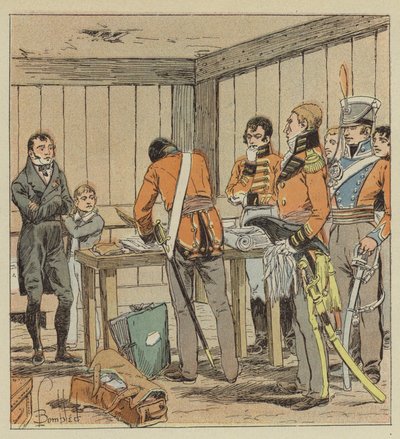 Hudson-Lowe fait fouiller les papiers de Las-Cases - after Louis Charles Bombled
