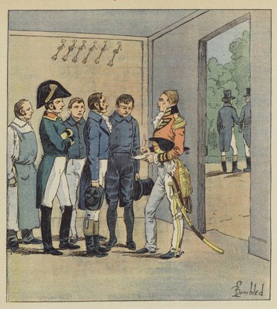 Hudson Lowe interroge les domestiques de Napoléon - after Louis Charles Bombled