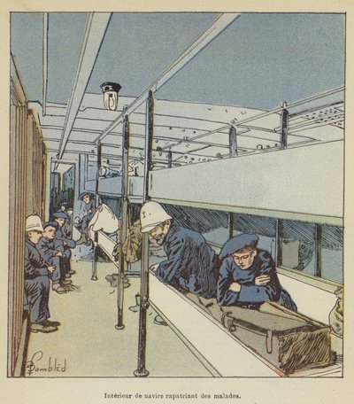 Intérieur de navire rapatriant des malades - after Louis Charles Bombled