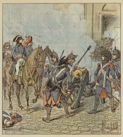 Journée du 13 vendémiaire, Bonaparte fait mitrailler les sections de Saint-Roch - after Louis Charles Bombled