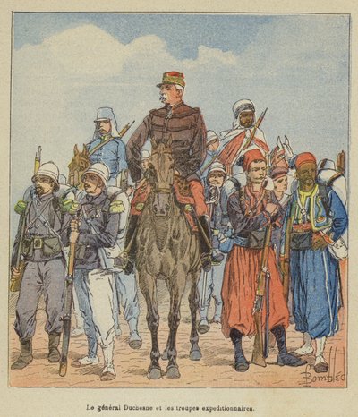 Le général Duchesne et les troupes expéditionnaires - after Louis Charles Bombled
