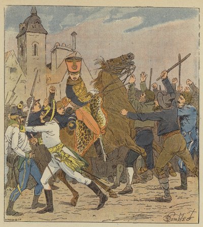 Le parlementaire du maréchal Lannes, maltraité par la population de Vienne - after Louis Charles Bombled