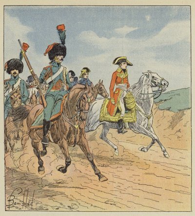 Le premier consul et les chasseurs de la garde consulaire, gardes - after Louis Charles Bombled