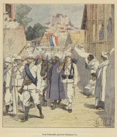 Les Français quittent Tananarive - after Louis Charles Bombled