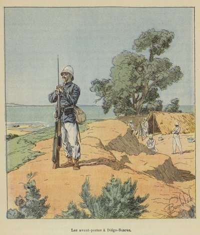 Les avant-postes à Diego-Suarez - after Louis Charles Bombled