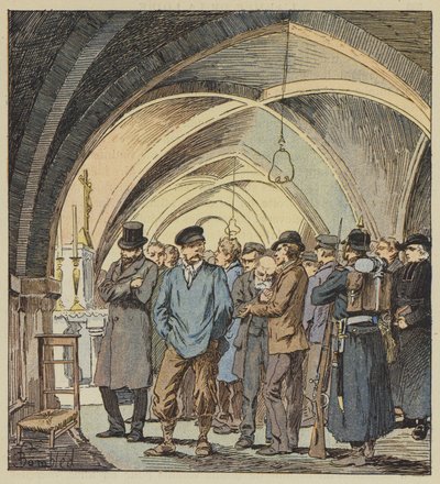Les otages dans la crypte de Beaune-la-Rolande - after Louis Charles Bombled