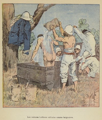 Les voitures Lefebvre utilisées comme baignoires - after Louis Charles Bombled
