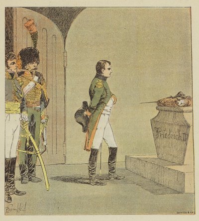 Napoléon au tombeau du grand Frédéric - after Louis Charles Bombled
