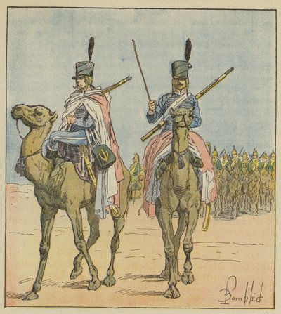 Napoléon créa des régiments de dromadaires - after Louis Charles Bombled