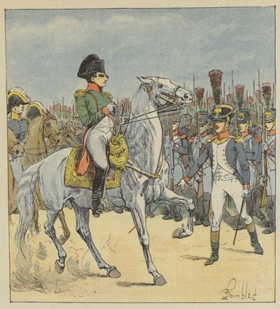 Napoléon interpellé à la parade par un lieutenant - after Louis Charles Bombled