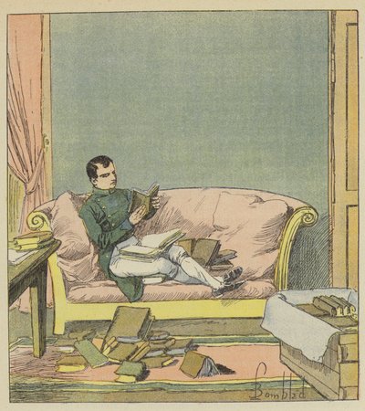 Napoléon parcourt les livres qui viennent de lui être envoyés - after Louis Charles Bombled