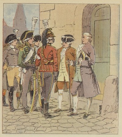 Nous étions des milliers de toutes armes, de tous uniformes, de tous rangs - after Louis Charles Bombled