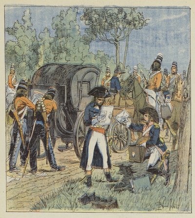 On trouve les preuves de la trahison de Pichegru dans les fourgons du général autrichien Kinglin - after Louis Charles Bombled